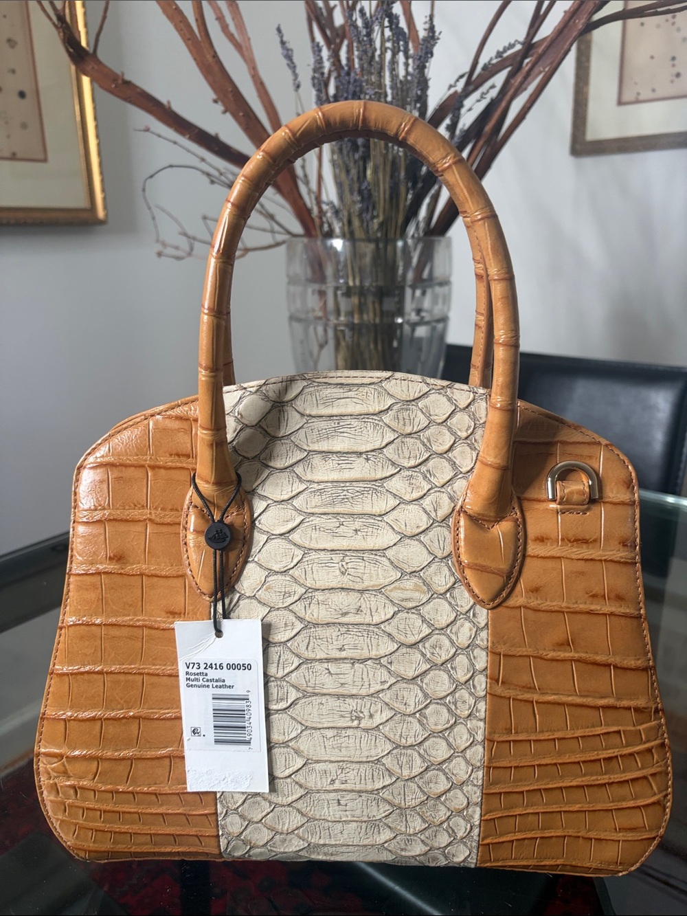 Brahmin handbag Rosetta Satchel – Multi Castalia Leather - Picture 3 of 6